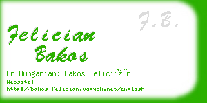 felician bakos business card